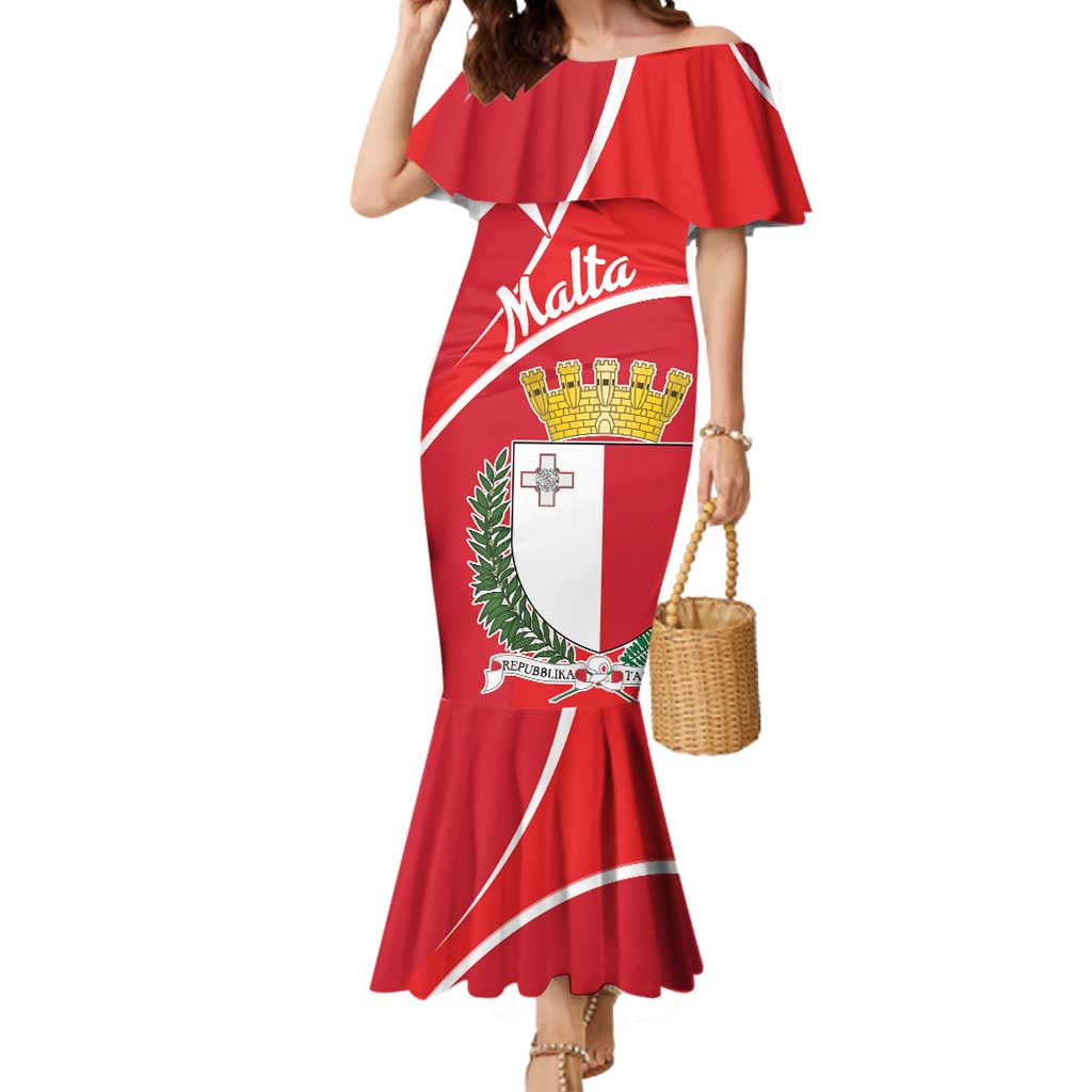 Personalized Malta Cross Coat Of Arms Mermaid Dress - Wonder Print Shop