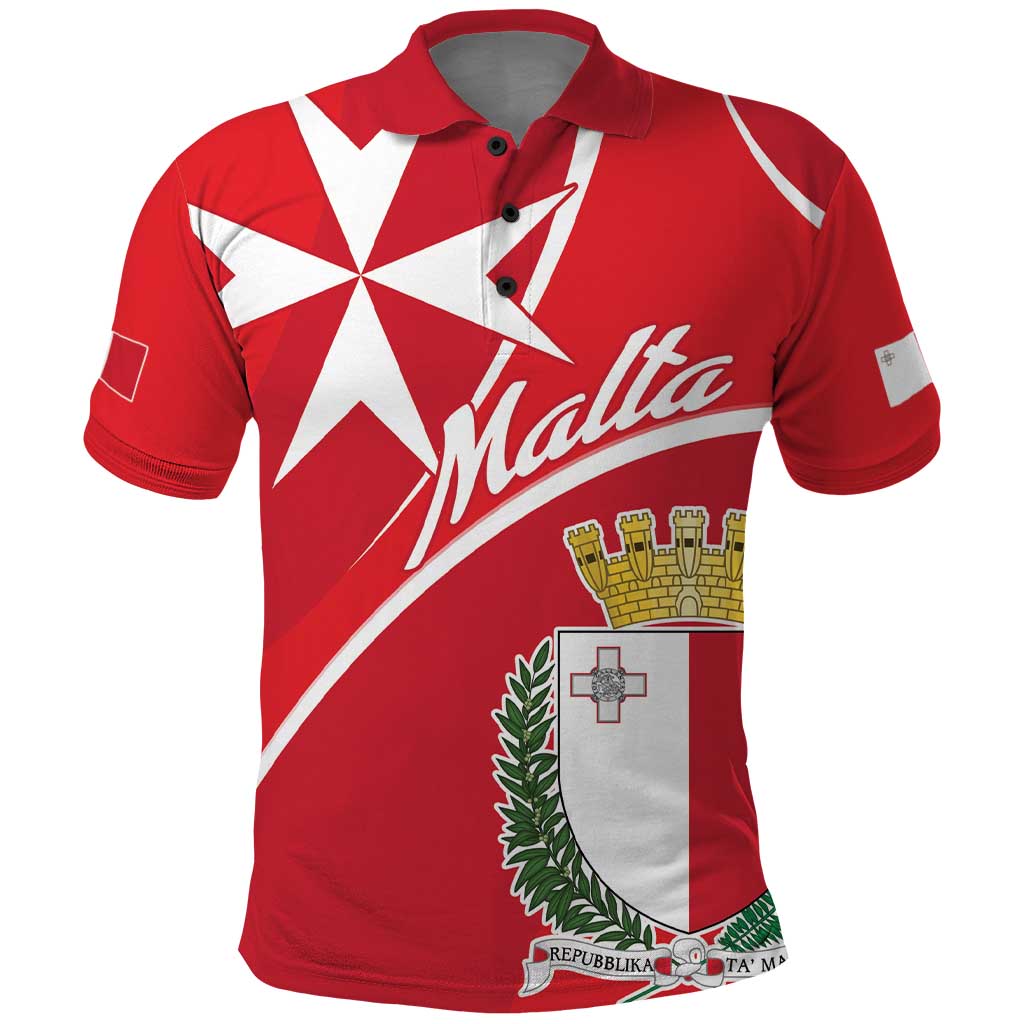 Personalized Malta Cross Coat Of Arms Polo Shirt - Wonder Print Shop