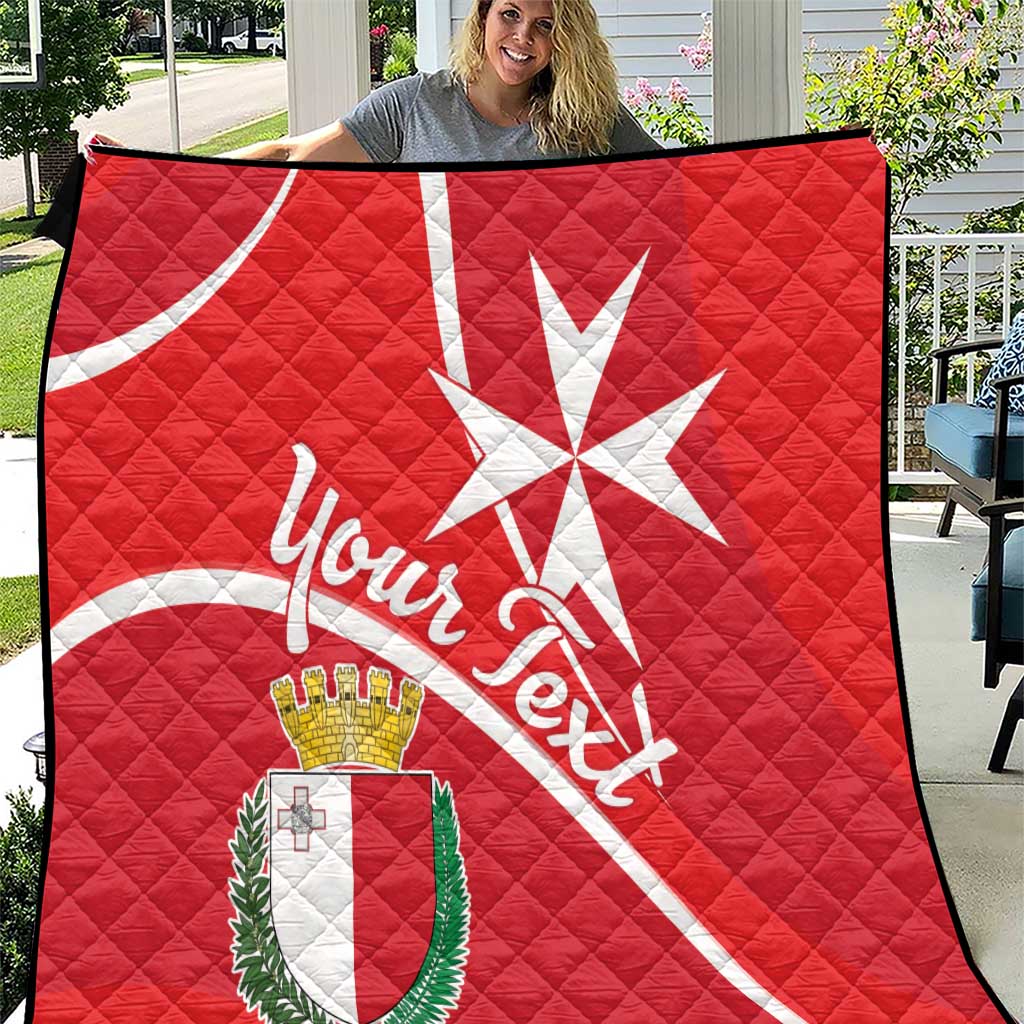 Personalized Malta Cross Coat Of Arms Quilt