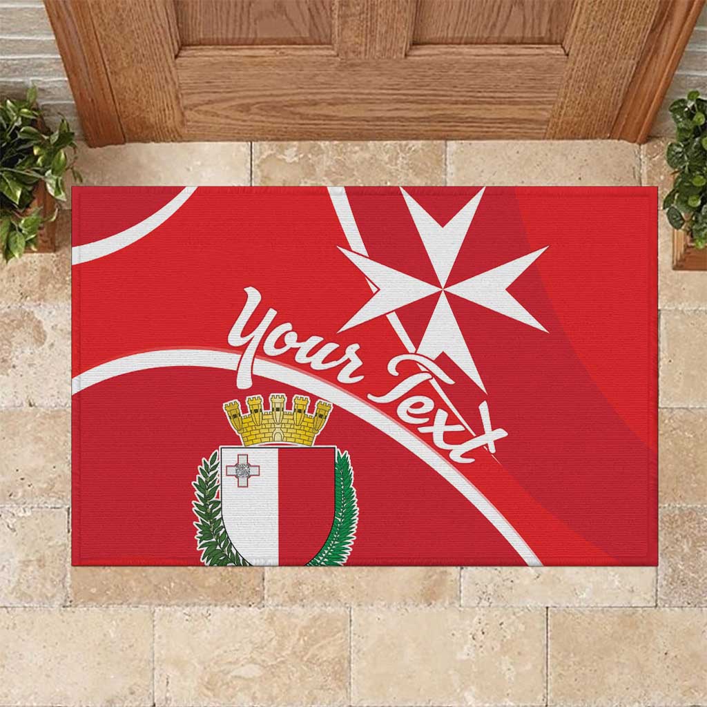 Personalized Malta Cross Coat Of Arms Rubber Doormat - Wonder Print Shop