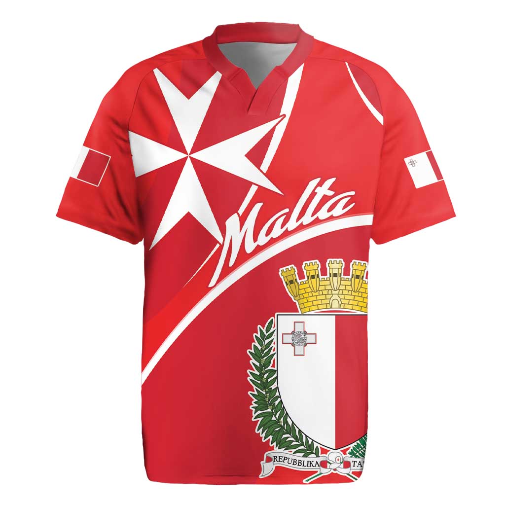 Personalized Malta Cross Coat Of Arms Rugby Jersey - Wonder Print Shop