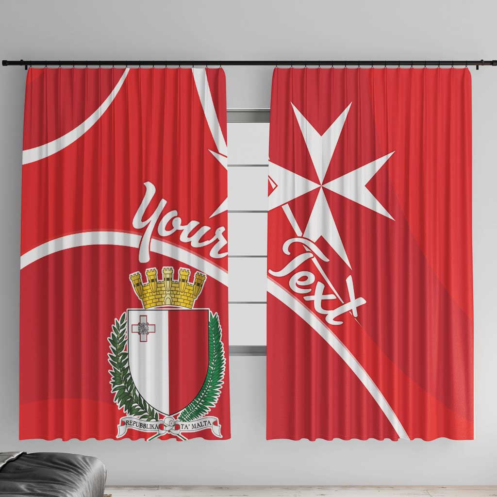 Personalized Malta Cross Coat Of Arms Window Curtain - Wonder Print Shop