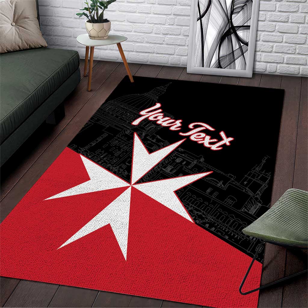 Personalized Malta Cross With Valletta Capital Area Rug - Wonder Print Shop