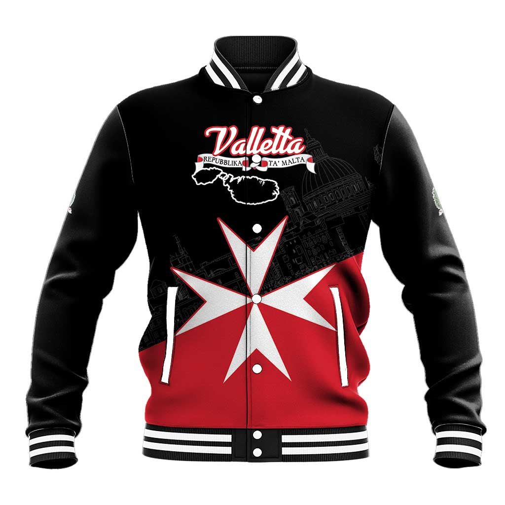 Personalized Malta Cross With Valletta Capital Baseball Jacket - Wonder Print Shop