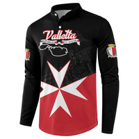 Black zip-collar sweatshirt with Valletta logo, Malta emblem and red/white star graphic.