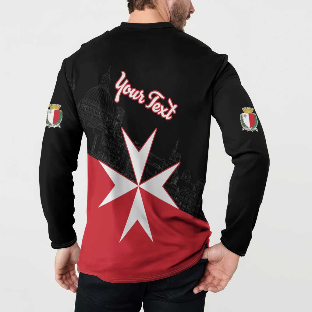 Black sweatshirt back with Your Text script and red/white star flag print.