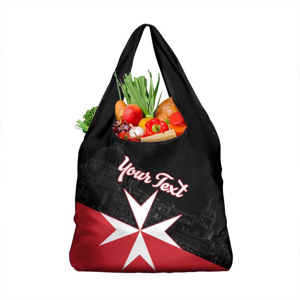 Personalized Malta Cross With Valletta Capital Grocery Bag