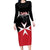 Personalized Malta Cross With Valletta Capital Long Sleeve Bodycon Dress - Wonder Print Shop