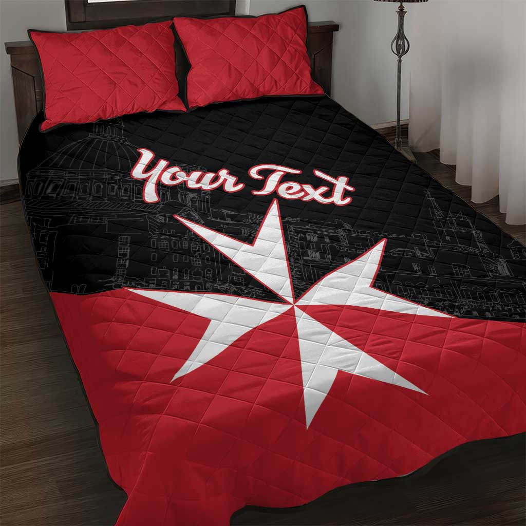 Personalized Malta Cross With Valletta Capital Quilt Bed Set - Wonder Print Shop