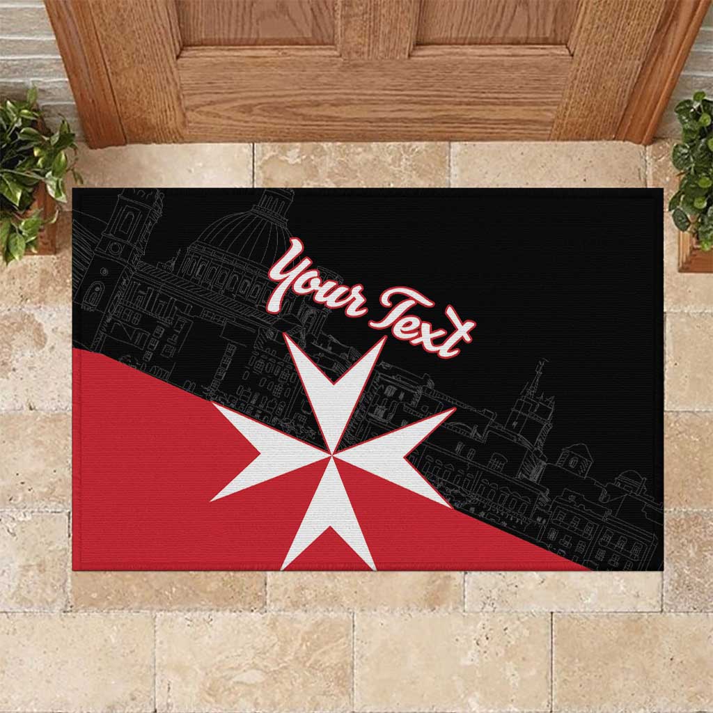 Personalized Malta Cross With Valletta Capital Rubber Doormat - Wonder Print Shop