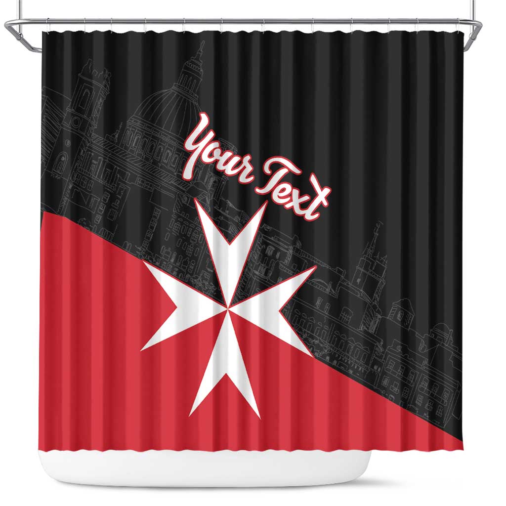 Personalized Malta Cross With Valletta Capital Shower Curtain