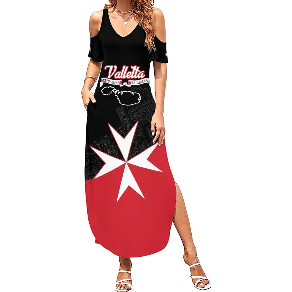 Personalized Malta Cross With Valletta Capital Summer Maxi Dress - Wonder Print Shop