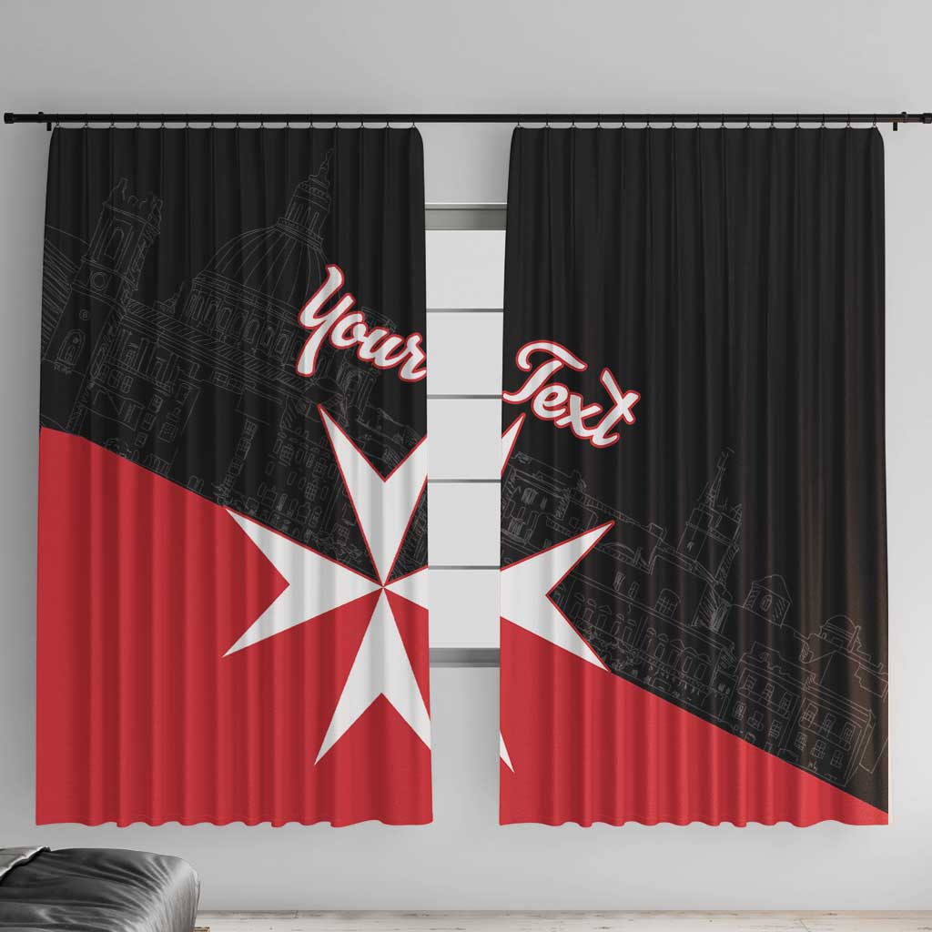 Personalized Malta Cross With Valletta Capital Window Curtain - Wonder Print Shop