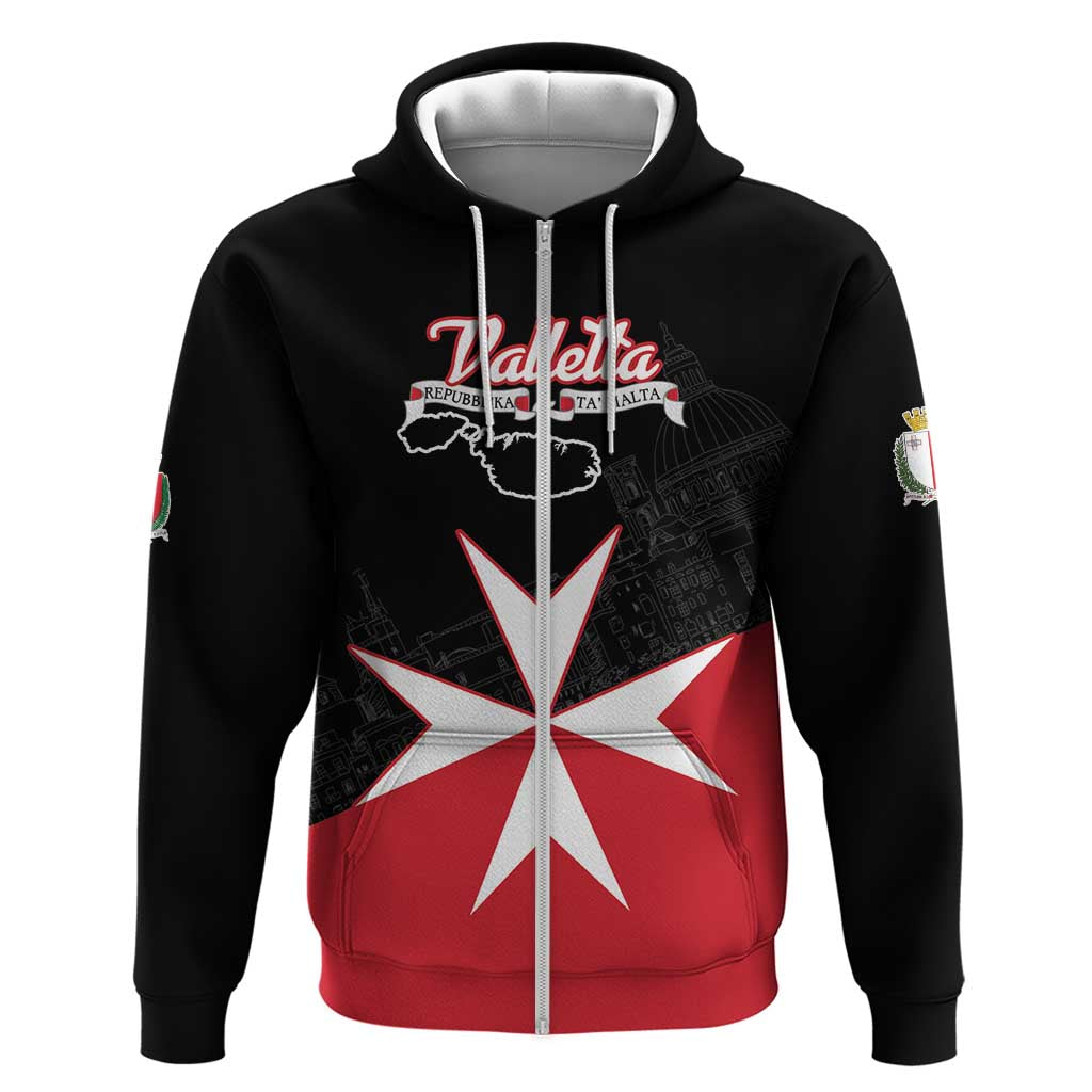 Personalized Malta Cross With Valletta Capital Zip Hoodie - Wonder Print Shop