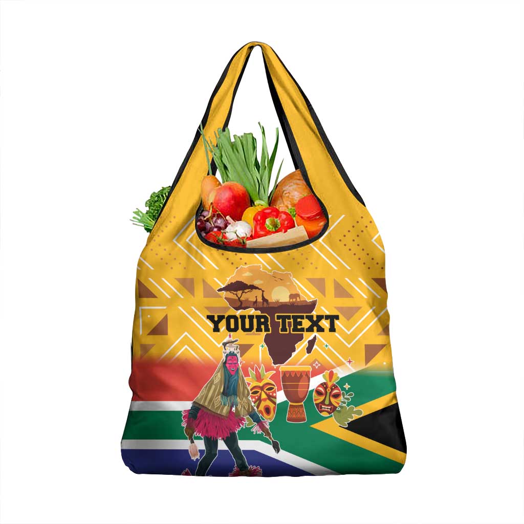 Personalized South Africa Heritage Day Grocery Bag With Traditional Dancer