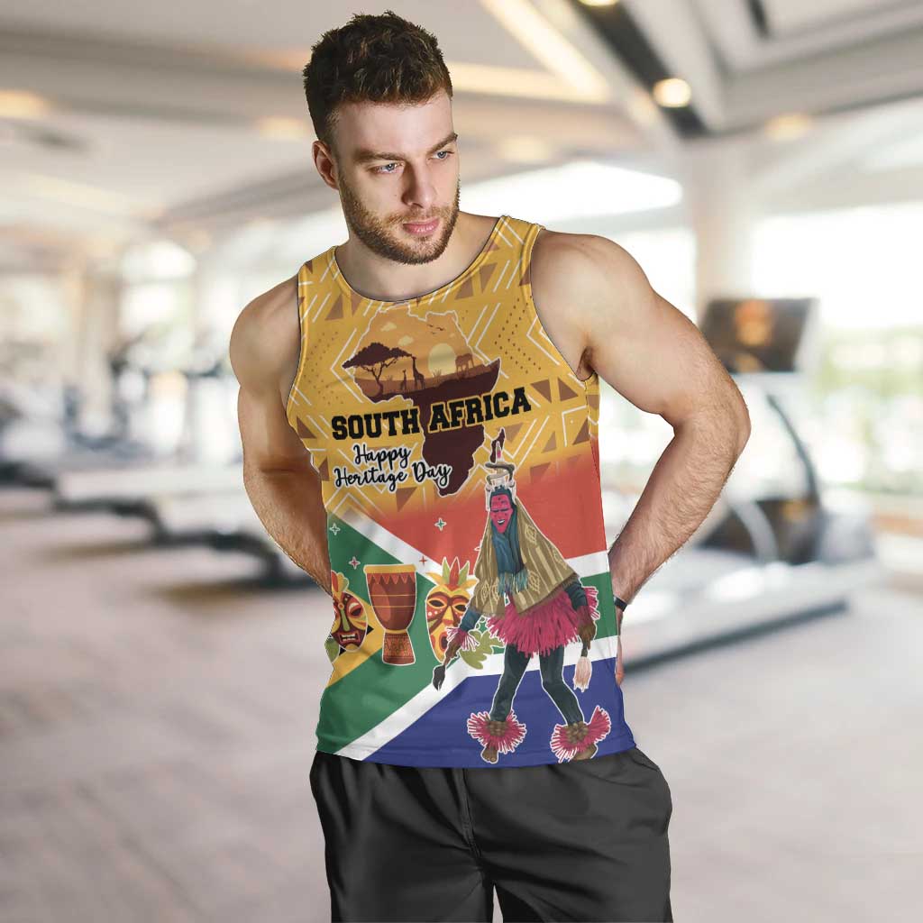 Personalized South Africa Heritage Day Men Tank Top With Traditional Dancer - Wonder Print Shop