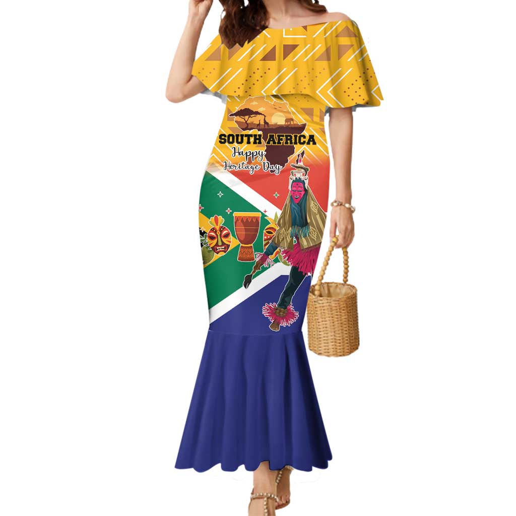 Personalized South Africa Heritage Day Mermaid Dress With Traditional Dancer - Wonder Print Shop