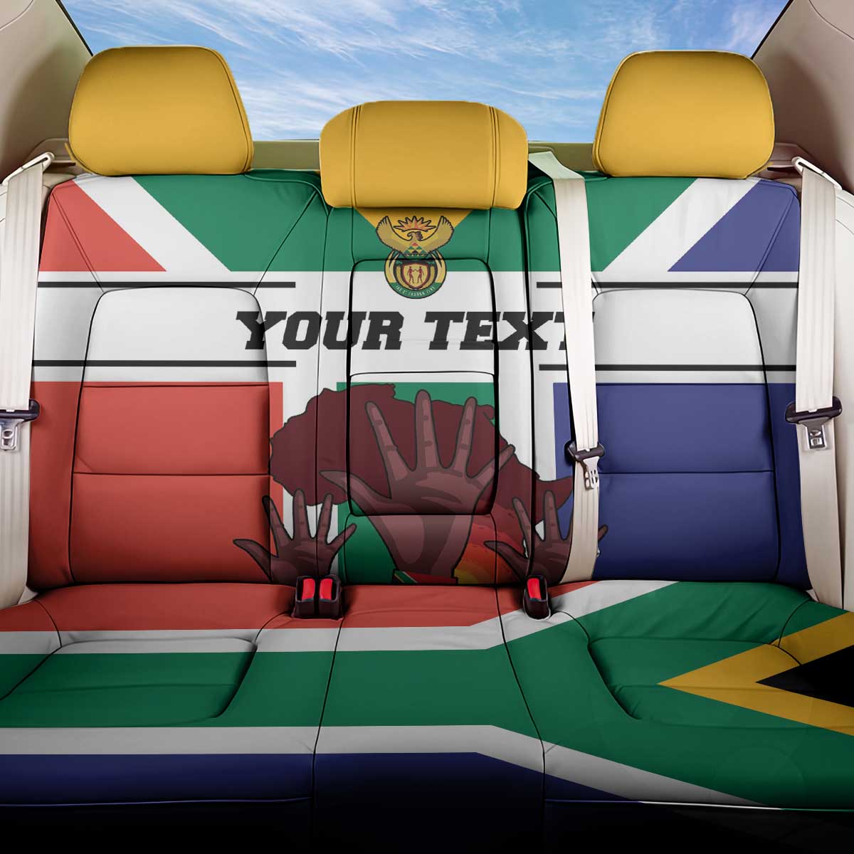 Personalized South Africa Heritage Day Back Car Seat Cover Flag Style - Wonder Print Shop