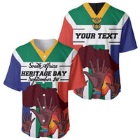 Personalized flag-style baseball jersey pair with hands graphic, green-yellow trim, and bold text