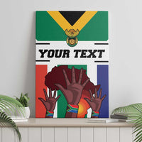 Canvas wall art flag design with hands graphic and centered “YOUR TEXT”