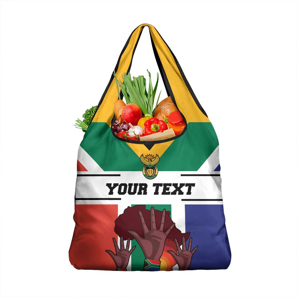 Personalized South Africa Heritage Day Grocery Bag Flag Style