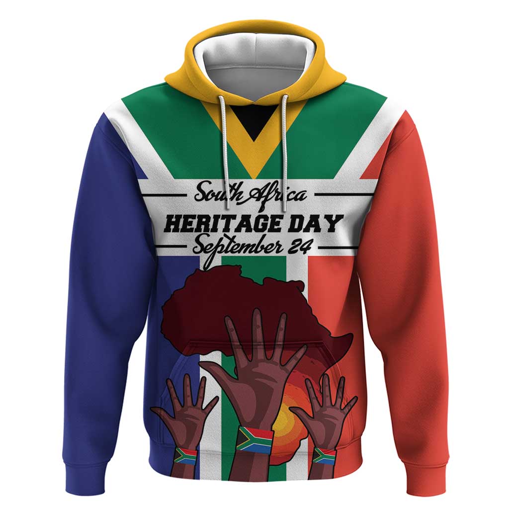 Personalized South Africa Heritage Day Hoodie Flag Style - Wonder Print Shop