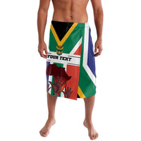 South Africa flag-style lavalava with black waistband, green white blue red panels