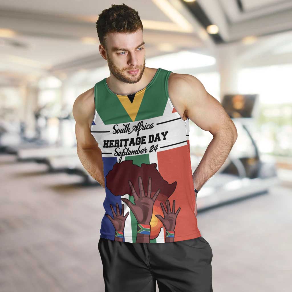 Personalized South Africa Heritage Day Men Tank Top Flag Style - Wonder Print Shop