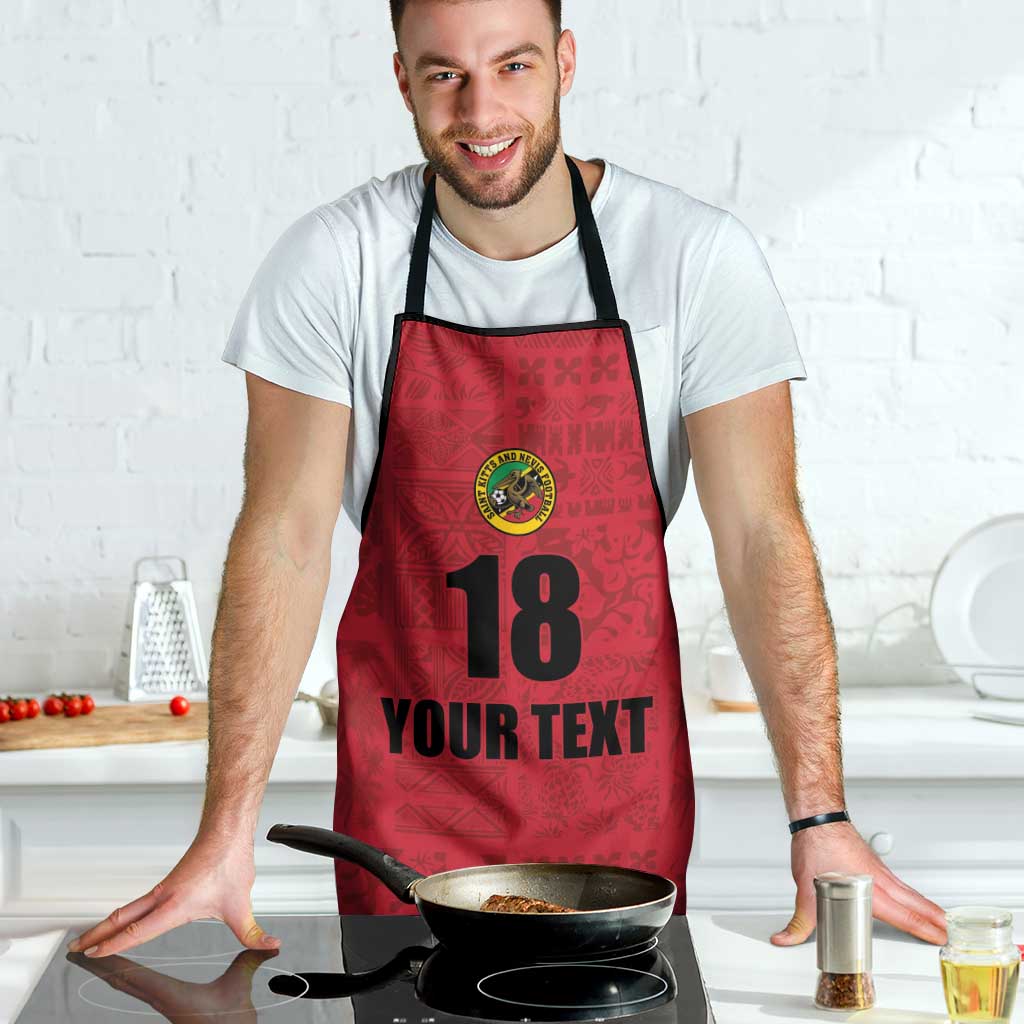 Custom Saint Kitts And Nevis Football Apron Sugar Boyz Red Version - Wonder Print Shop
