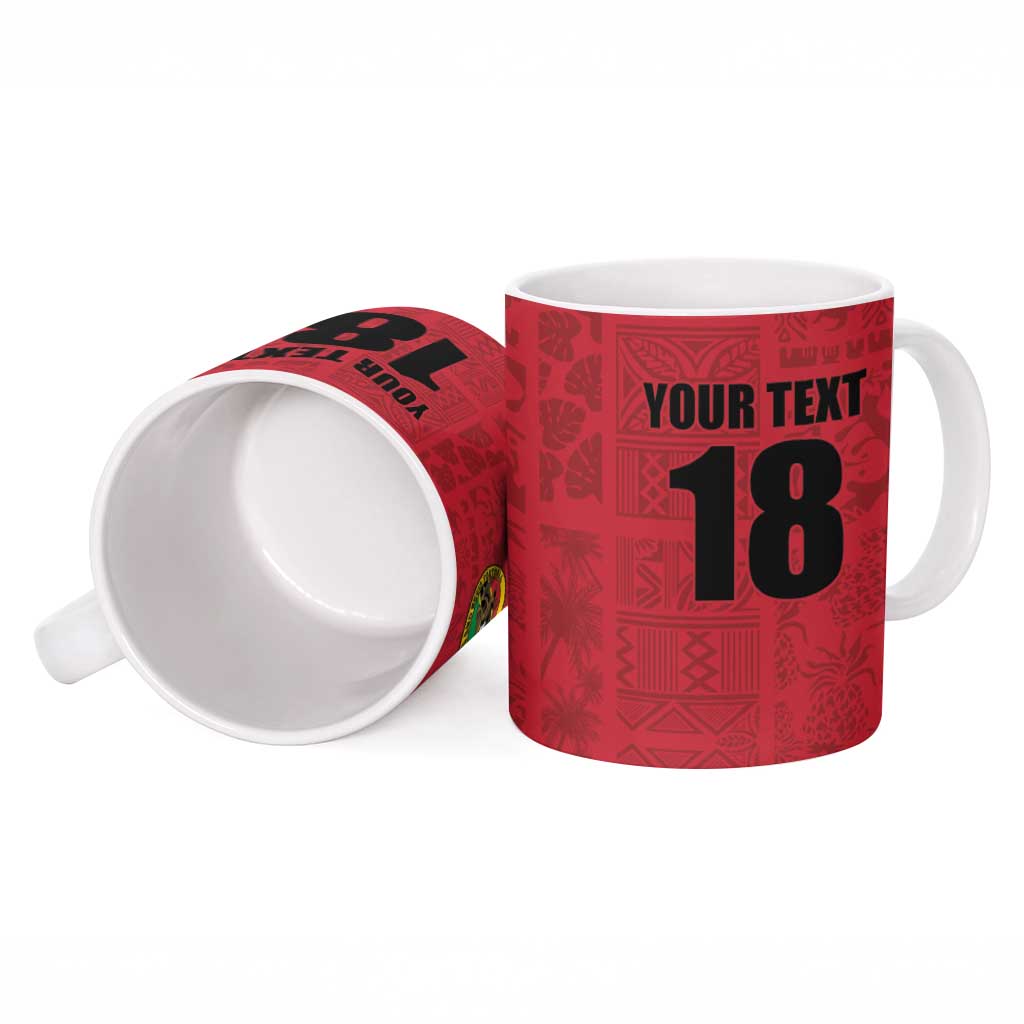 Custom Saint Kitts And Nevis Football Ceramic Mug Sugar Boyz Red Version - Wonder Print Shop