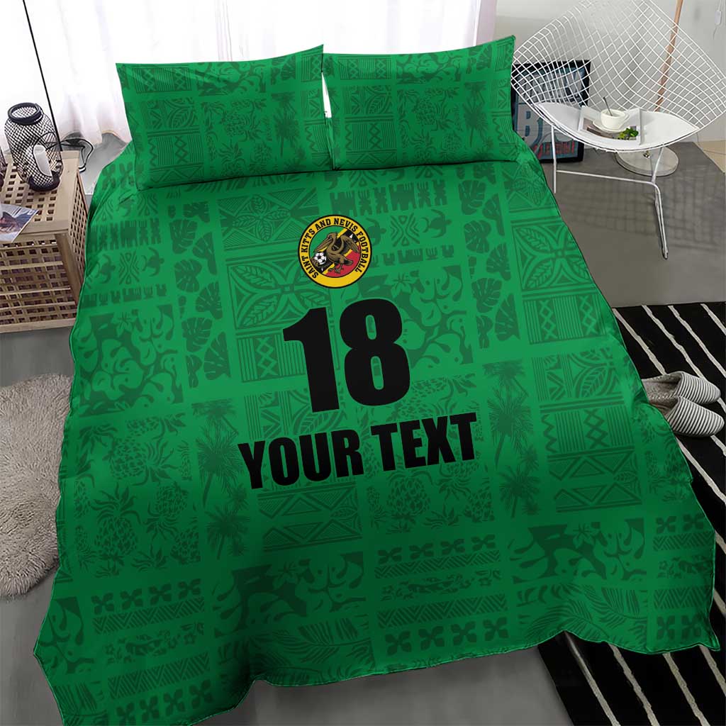 Custom Saint Kitts And Nevis Football Bedding Set Sugar Boyz Green Version - Wonder Print Shop