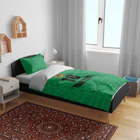 Custom Saint Kitts And Nevis Football Bedding Set Sugar Boyz Green Version - Wonder Print Shop