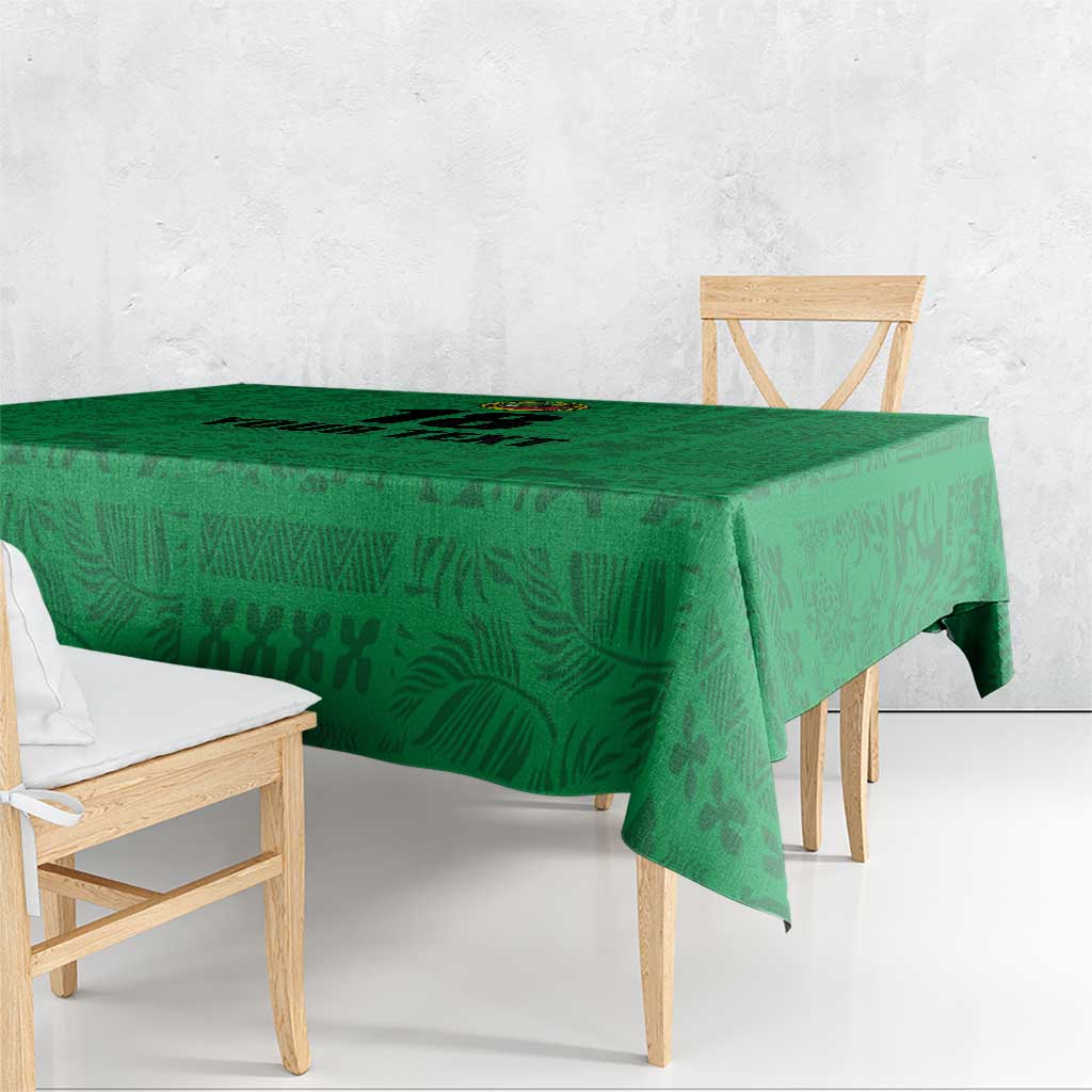 Custom Saint Kitts And Nevis Football Tablecloth Sugar Boyz Green Version - Wonder Print Shop