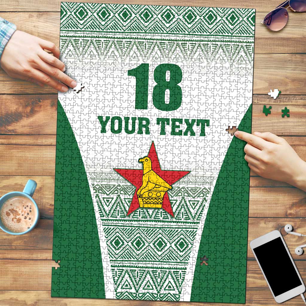 Custom Zimbabwe Rugby Puzzle Sables African Patterns - Wonder Print Shop