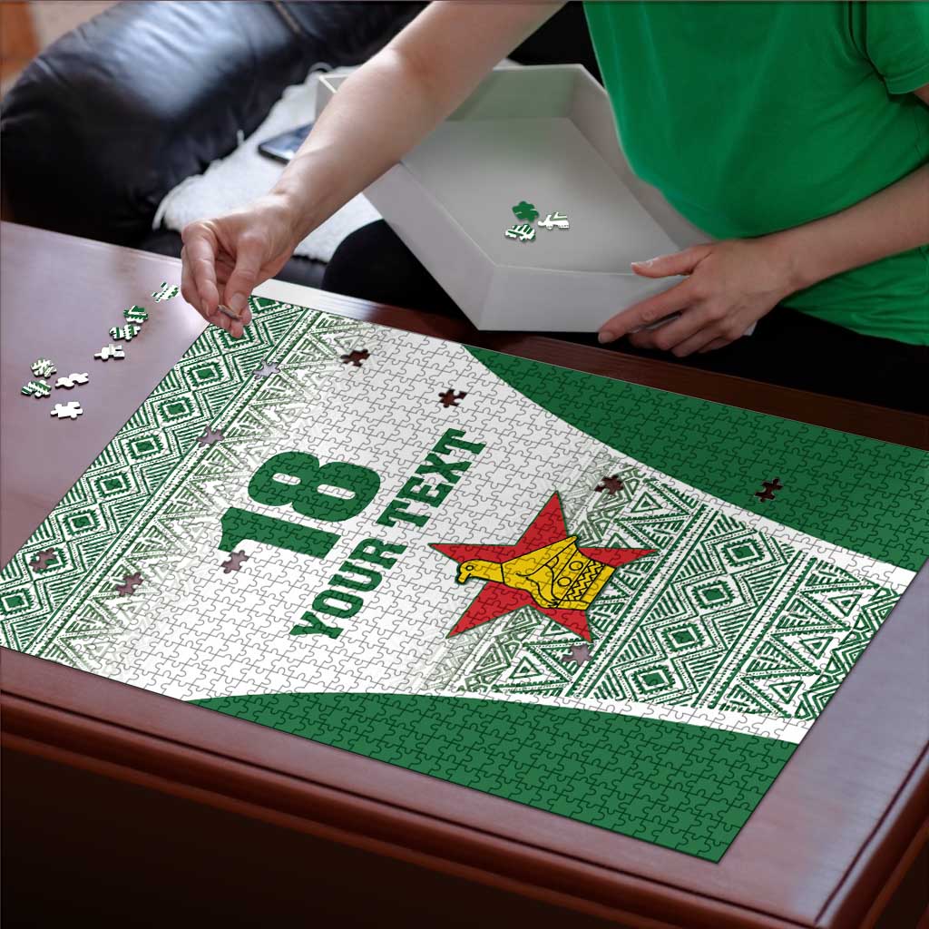 Custom Zimbabwe Rugby Puzzle Sables African Patterns - Wonder Print Shop