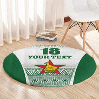 Custom Zimbabwe Rugby Round Carpet Sables African Patterns - Wonder Print Shop