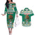 Personalized Mexico Christmas Couples Matching Off The Shoulder Long Sleeve Dress and Hawaiian Shirt Coat Of Arms With Aztec Mexican Patterns