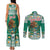 Personalized Mexico Christmas Couples Matching Tank Maxi Dress and Long Sleeve Button Shirt Coat Of Arms With Aztec Mexican Patterns - Wonder Print Shop