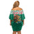 Personalized Mexico Christmas Family Matching Off Shoulder Short Dress and Hawaiian Shirt Coat Of Arms With Aztec Mexican Patterns