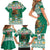 Personalized Mexico Christmas Family Matching Short Sleeve Bodycon Dress and Hawaiian Shirt Coat Of Arms With Aztec Mexican Patterns