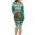 Personalized Mexico Christmas Long Sleeve Bodycon Dress Coat Of Arms With Aztec Mexican Patterns