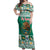 Personalized Mexico Christmas Off Shoulder Maxi Dress Coat Of Arms With Aztec Mexican Patterns