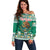 Personalized Mexico Christmas Off Shoulder Sweater Coat Of Arms With Aztec Mexican Patterns