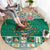 Personalized Mexico Christmas Round Carpet Coat Of Arms With Aztec Mexican Patterns