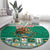 Personalized Mexico Christmas Round Carpet Coat Of Arms With Aztec Mexican Patterns