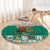 Personalized Mexico Christmas Round Carpet Coat Of Arms With Aztec Mexican Patterns