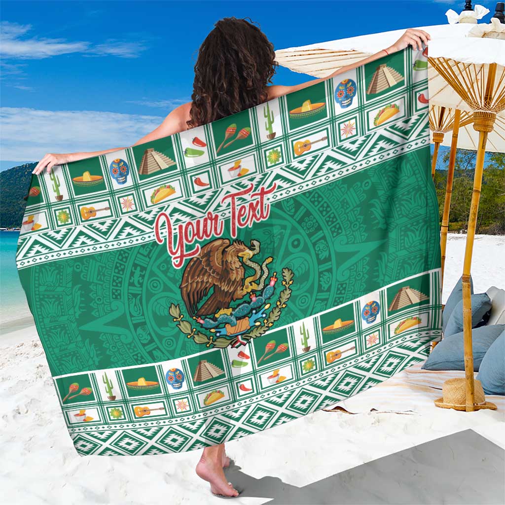 Personalized Mexico Christmas Sarong Coat Of Arms With Aztec Mexican Patterns