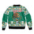 Personalized Mexico Christmas Sleeve Zip Bomber Jacket Coat Of Arms With Aztec Mexican Patterns