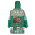 Personalized Mexico Christmas Wearable Blanket Hoodie Coat Of Arms With Aztec Mexican Patterns