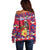 Personalized Haiti Jwaye Nowel Off Shoulder Sweater Hispaniolan Trogon With Hibiscus Flowers - Wonder Print Shop